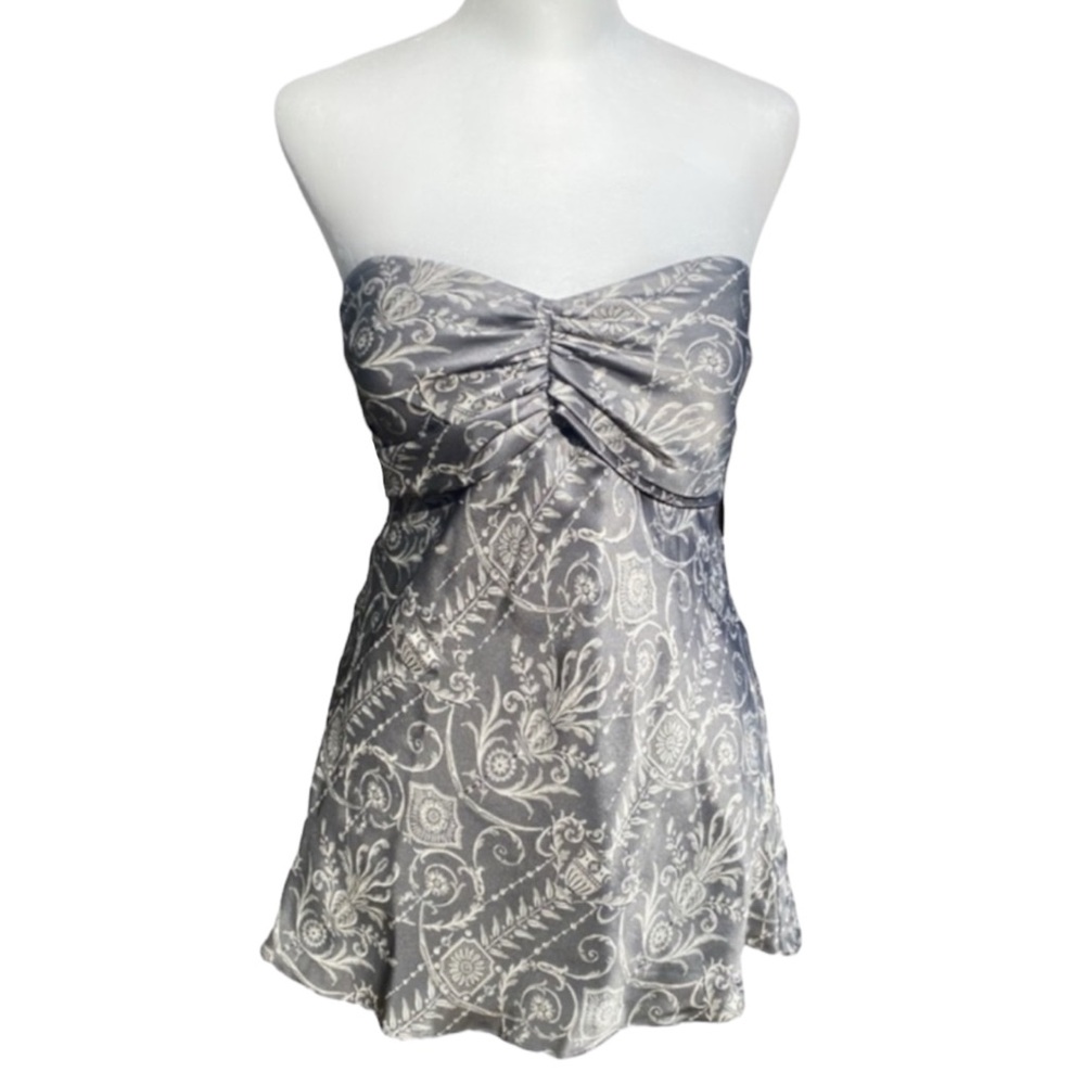 Vintage Y2K WHBM 100% Silk Strapless Top w/ Built in Cups size women’s medium M